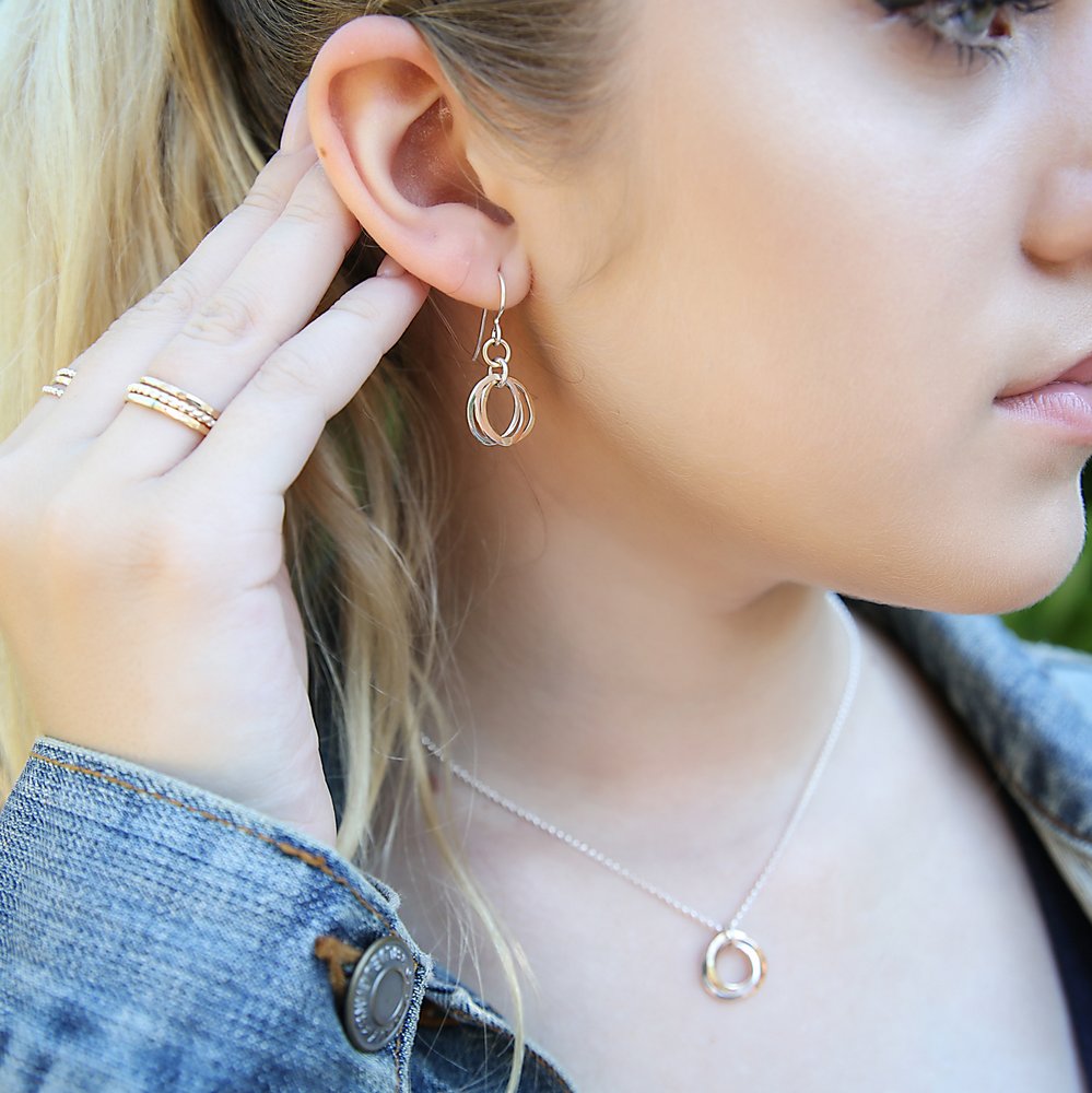 Mini Trio Earrings - Mixed Metals