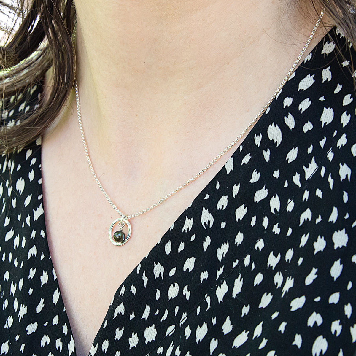 Pearl Halo Pendant - sterling silver