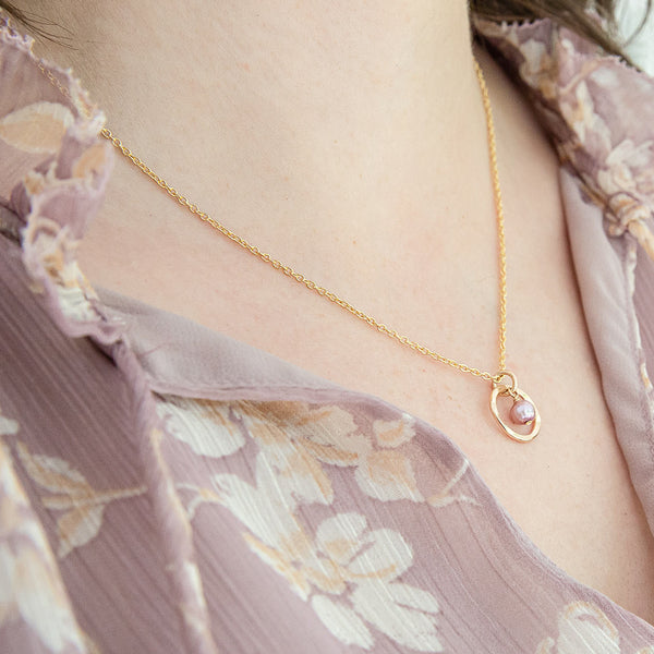 Pearl Halo Pendant - gold filled