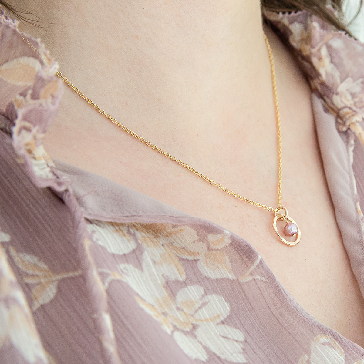 Pearl Halo Pendant - gold filled