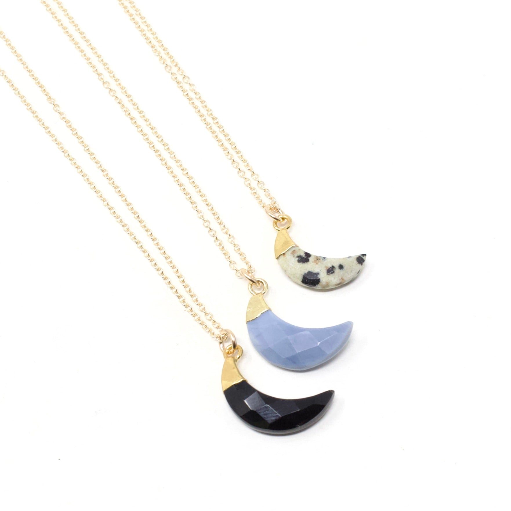 Gemstone Moon Necklace
