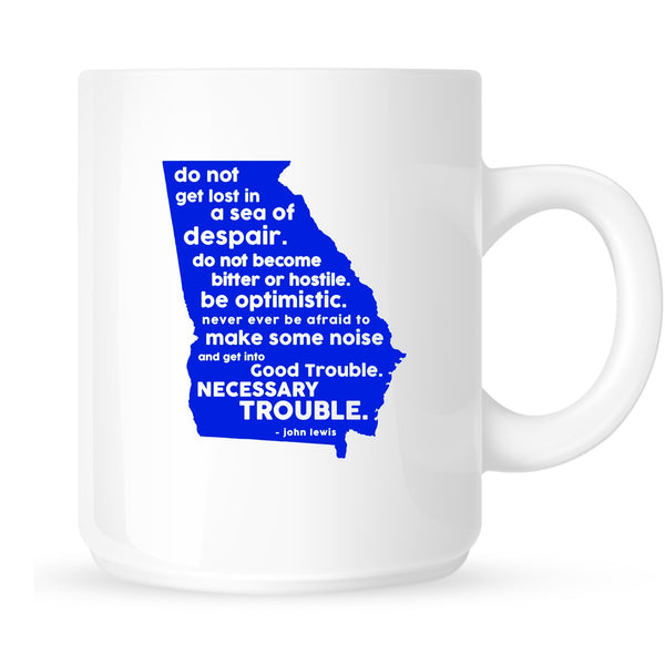 Mug - Blue Georgia John Lewis "Good Trouble" Quote