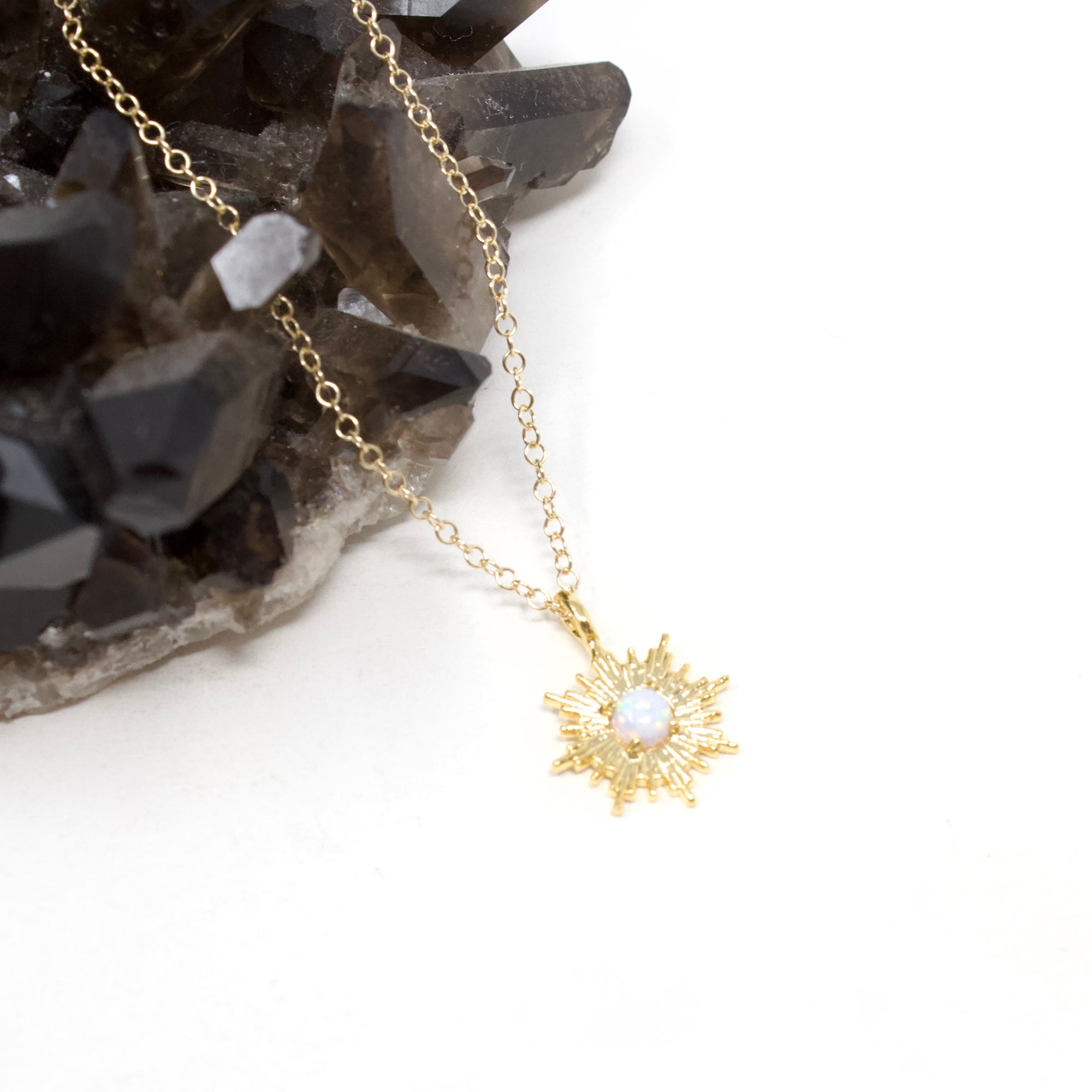 Opal Sun Necklace