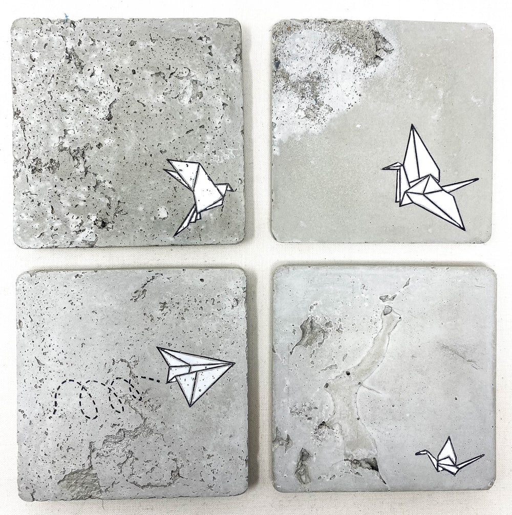Origami Concrete Coasters
