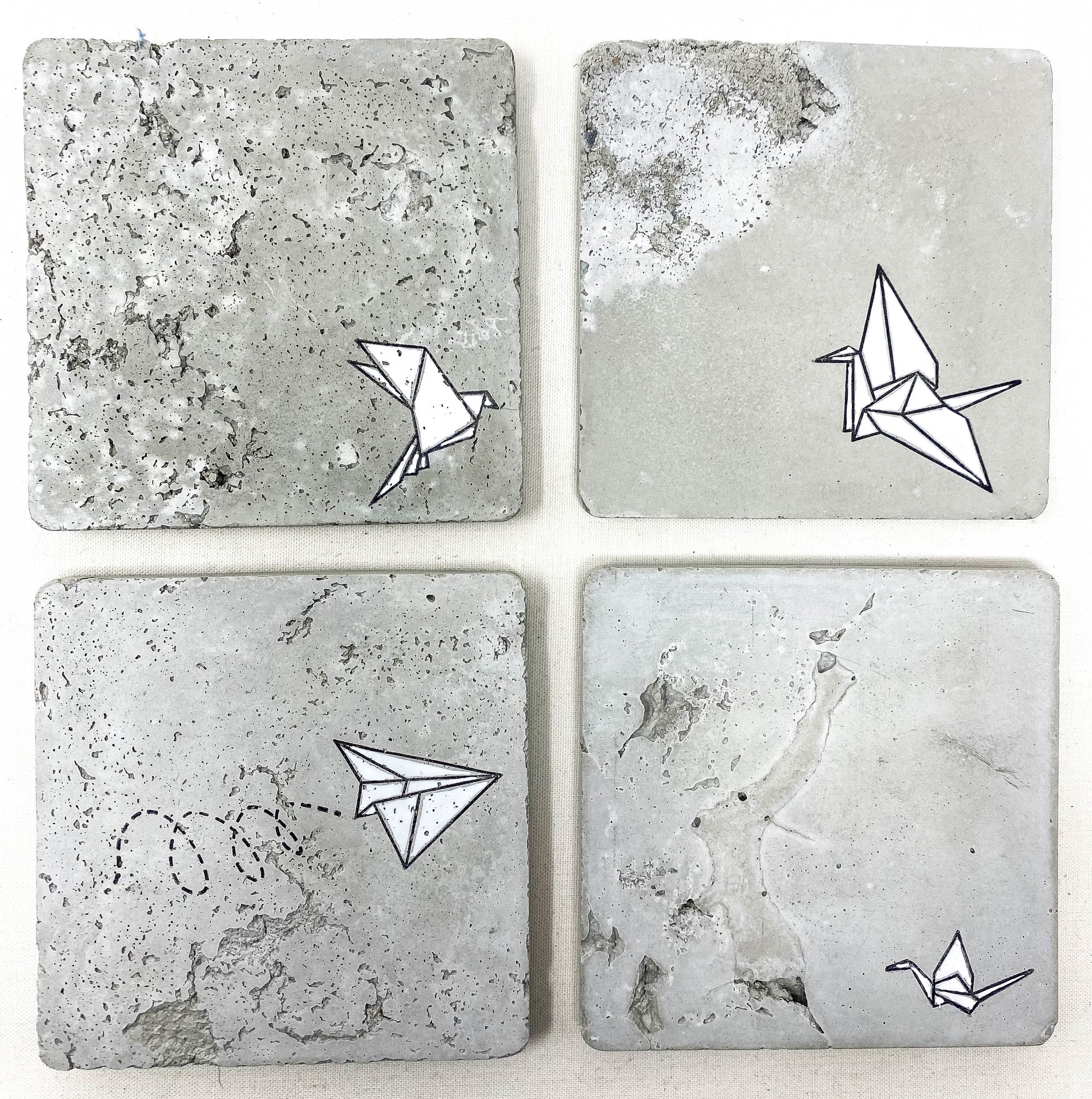 Origami Concrete Coasters