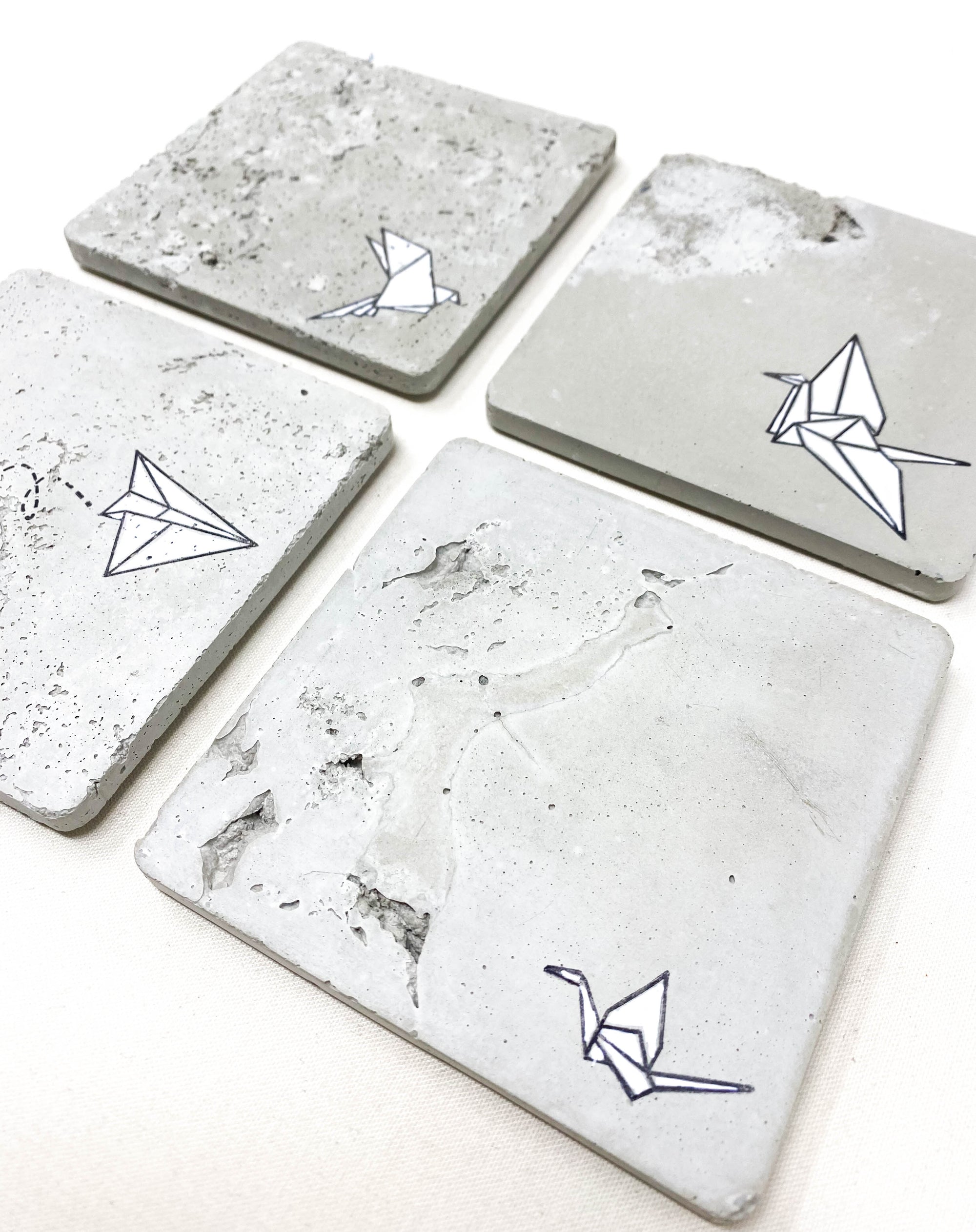 Origami Concrete Coasters