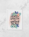 Holiday Greeting Card - Peace on Earth - Christmas Cards - Peach or Plum