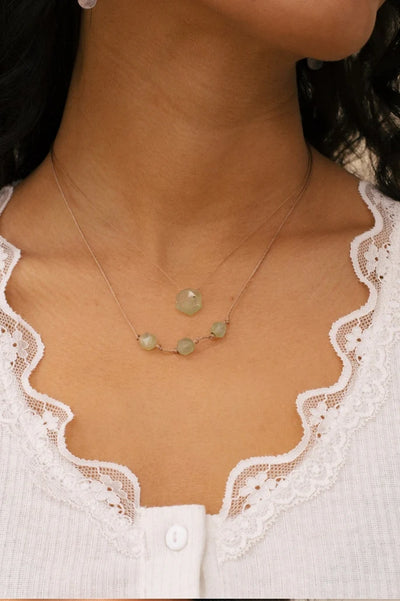Protect Sacred Geometry Necklace - Prehnite