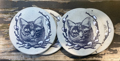 Pussy Willow Concrete Coasters