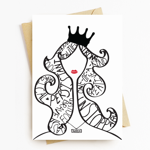"Queen Lady" Motivational Greeting Card