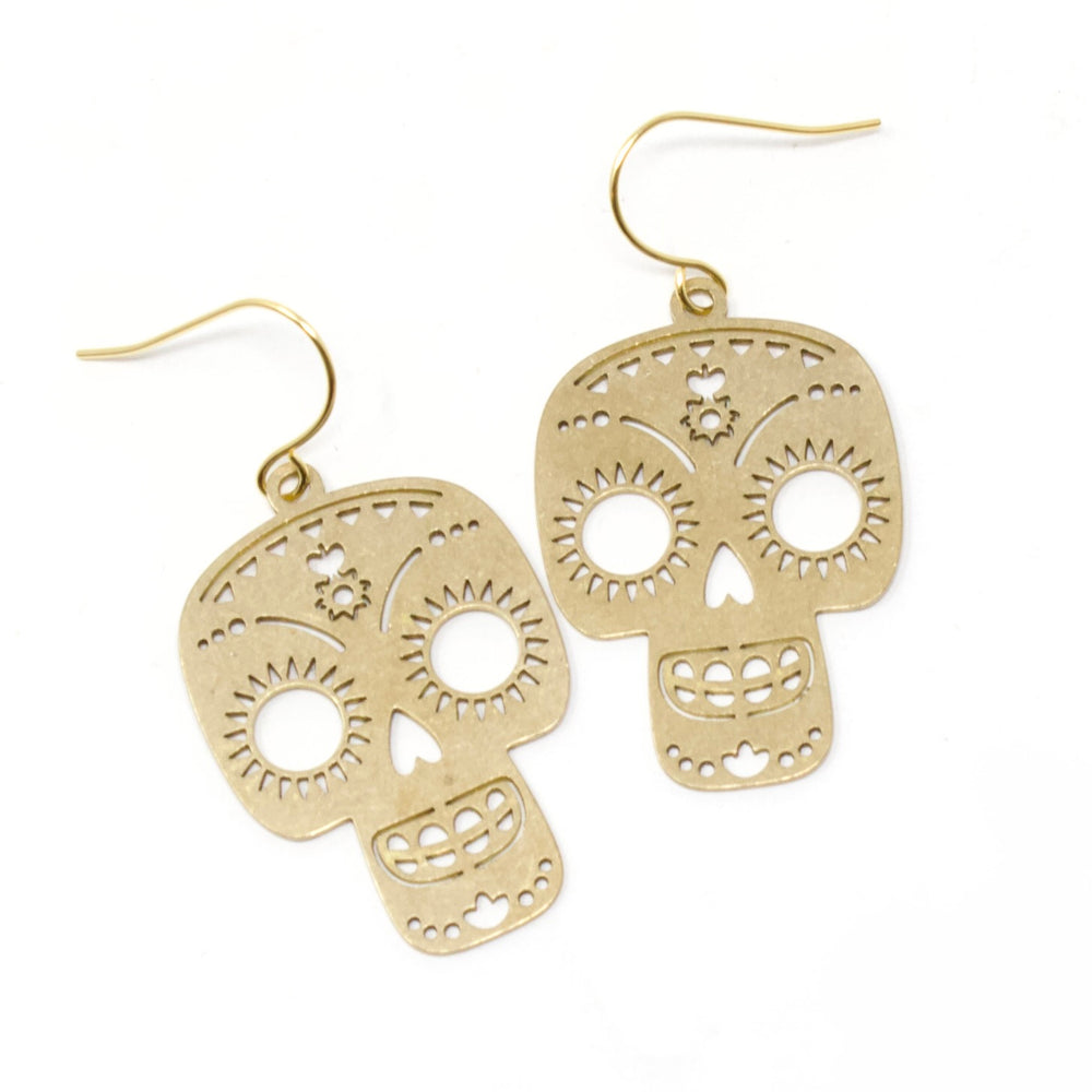 Skull Brass Earrings