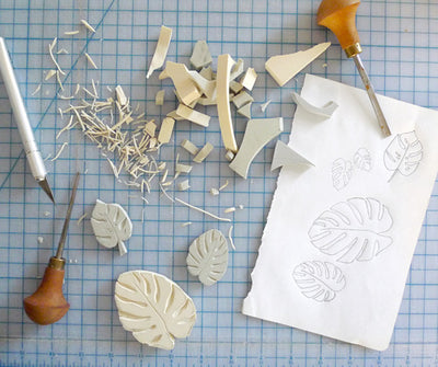 Stamp Carving 101 - Gift Wrapping Paper + Paper Goods