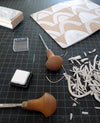 Stamp Carving 101 - Gift Wrapping Paper + Paper Goods