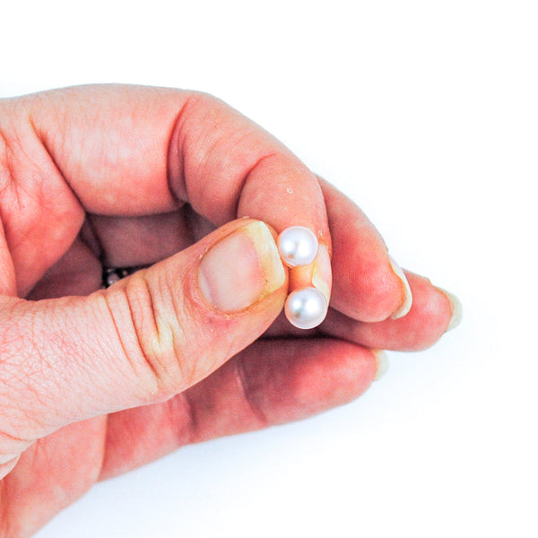 WHS Pearl Studs - small white