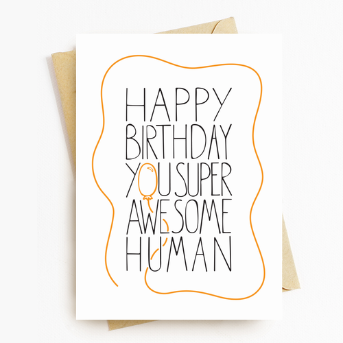 "Super Awesome Birthday" Motivational Greeting Card