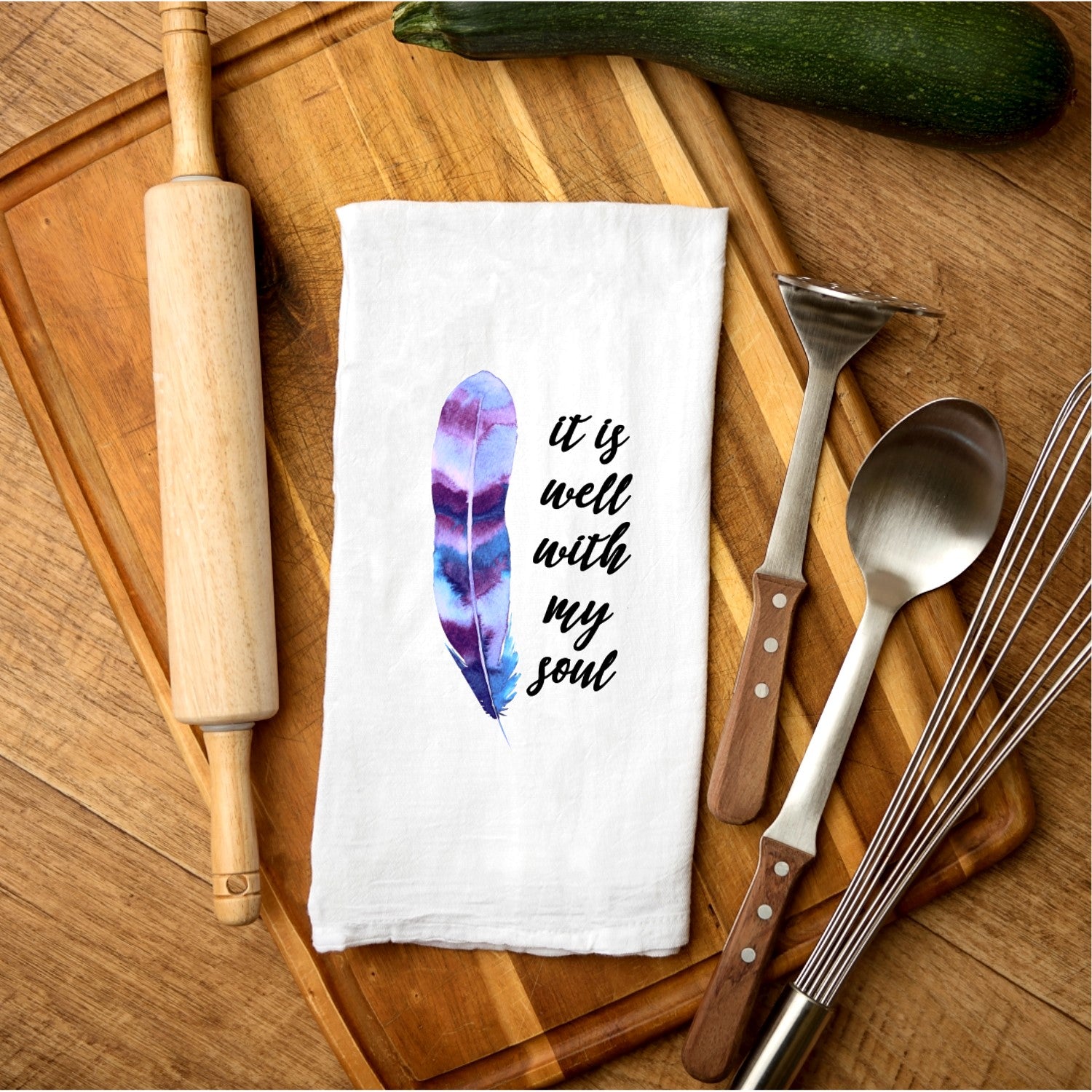 Tea Towel - It Is Well With My Soul Purple