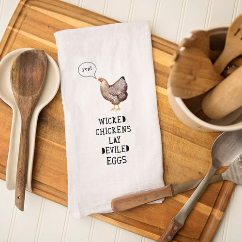 Tea Towel - Wicked Chickens Lay Deviled Eggs