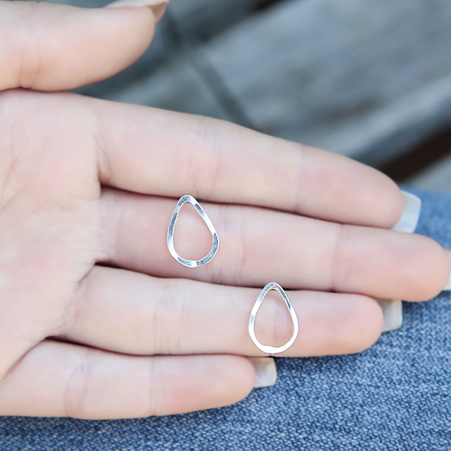 Medium Teardrop Studs - sterling silver