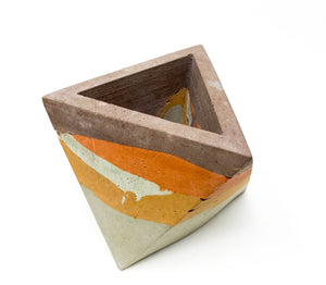 Concrete Geometric Tetrahedron Pot (Multi-Colored)