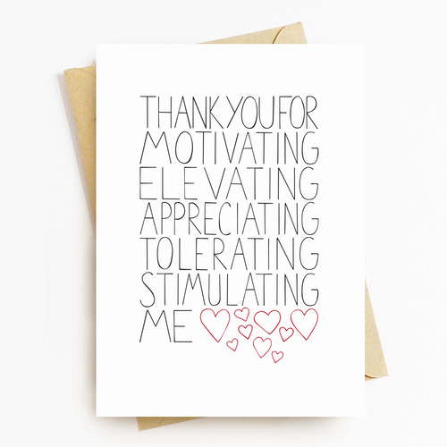 "Thank You For" Motivational Greeting Card