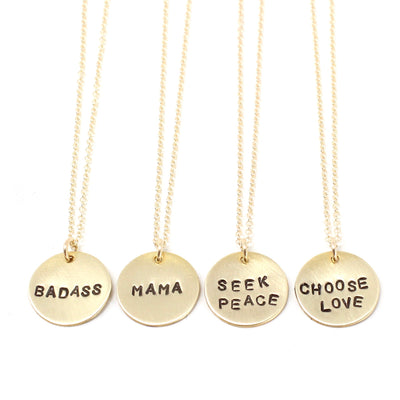 Stamped Phrase Necklace - Large
