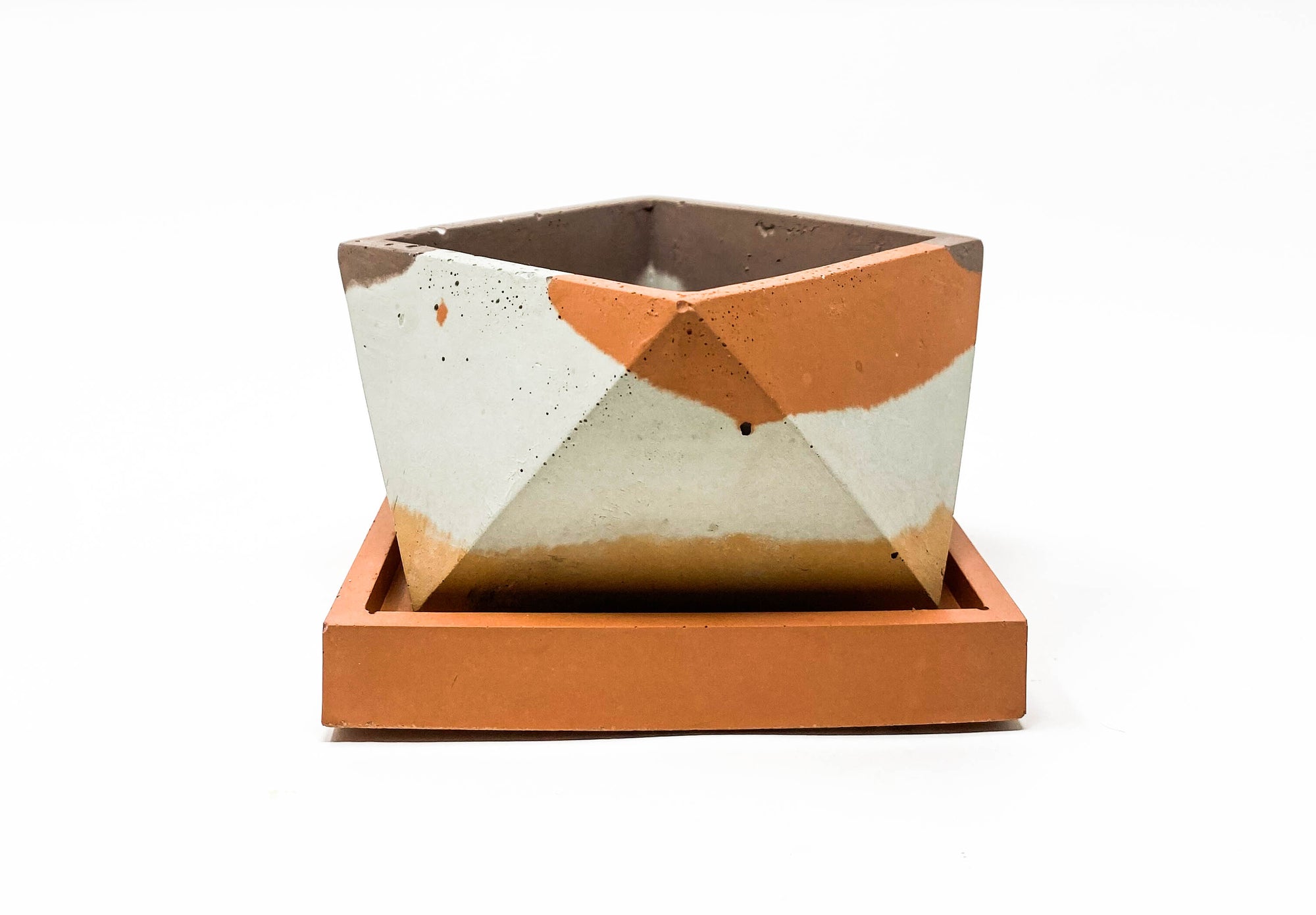 Concrete Planter with Tray (Multi-Colored Series)