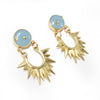Daniela Brass and Resin Earrings - Turquoise