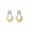 Daniela Brass and Resin Earrings - Turquoise
