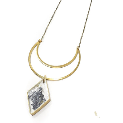 Houston Brass and Resin Pendant Necklace