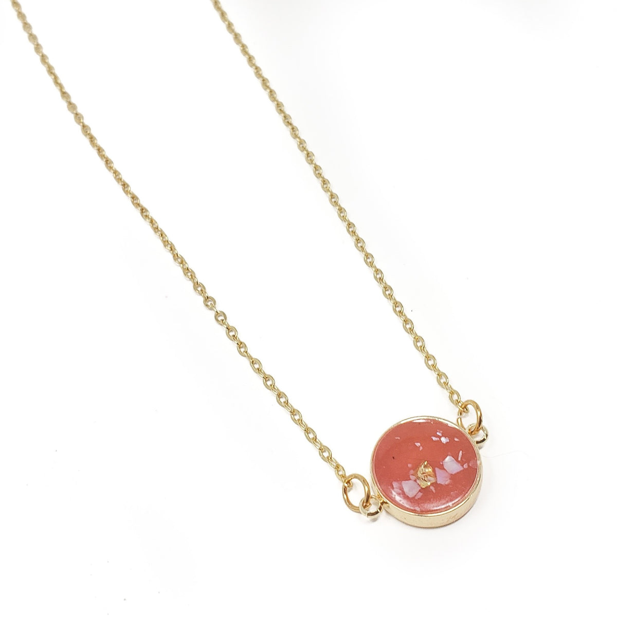 Spot Pendant Necklace - Deep Peach