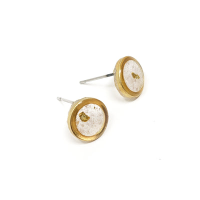 Amina Brass and Resin Stud Earrings