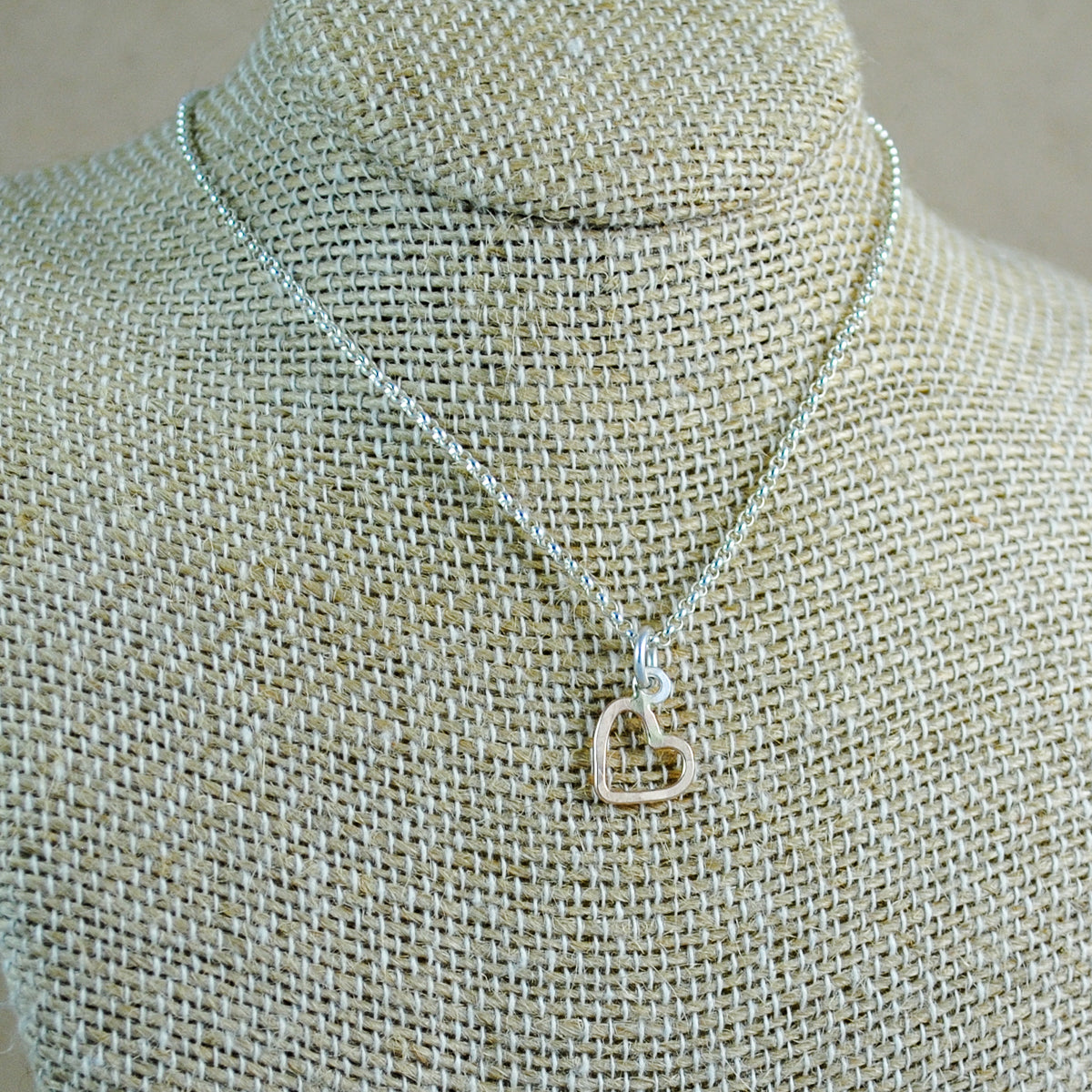 Mini Heart Pendant - mixed metals