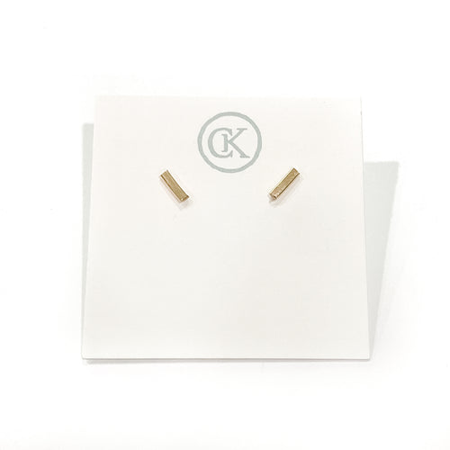 WHS XS Bar Stud Earrings - gold-filled