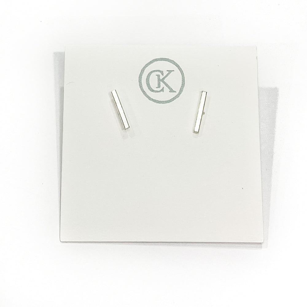 WHS Medium Bar Stud Earrings - sterling silver