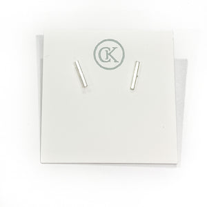 WHS Medium Bar Stud Earrings - sterling silver