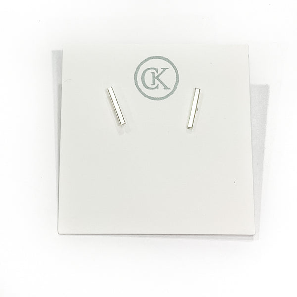 WHS Medium Bar Stud Earrings - sterling silver