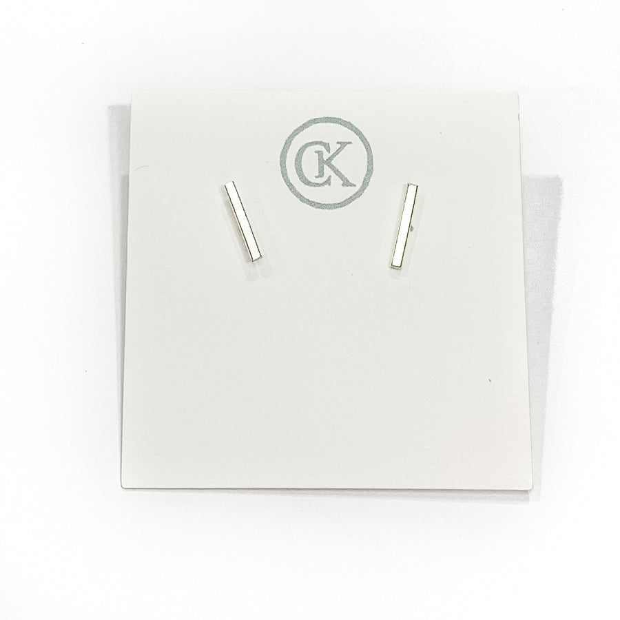 WHS Medium Bar Stud Earrings - sterling silver